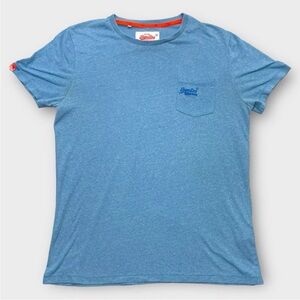Superdry Vintage Style Crew Neck T-Shirt Mens Blue Size XL Short Sleeve